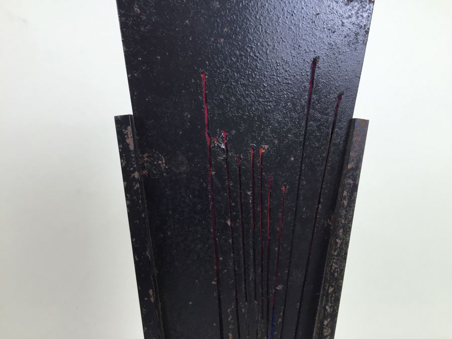 Custom Industrial Metal Sculpture Table Lamp By Karen Dugan Hand Signed [Photo 6]