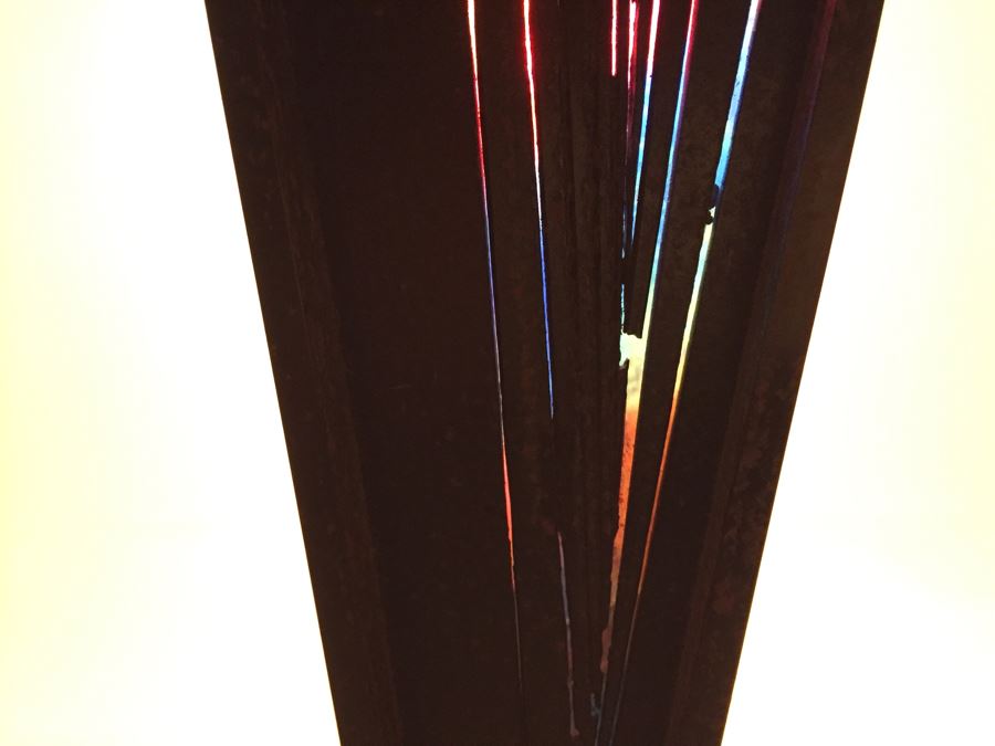 Custom Industrial Metal Sculpture Table Lamp By Karen Dugan Hand Signed [Photo 16]