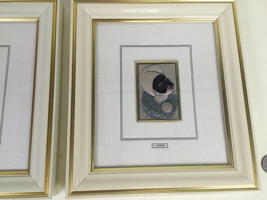 Limited Issue Sterling Silver And Gold Framed Clown Pictures By Mida Made In Italy [Photo 6]