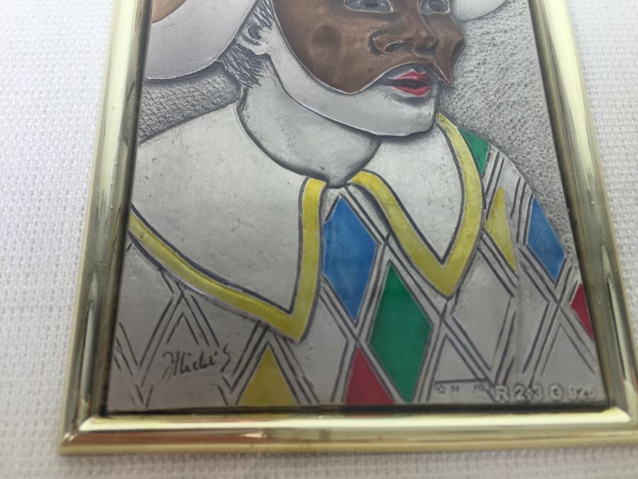 Limited Issue Sterling Silver And Gold Framed Clown Pictures By Mida Made In Italy [Photo 9]