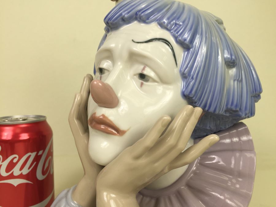 Lladro 5129: Jester / Pensive Clown Bust Daisa 1981 High Gloss Finish [Photo 2]