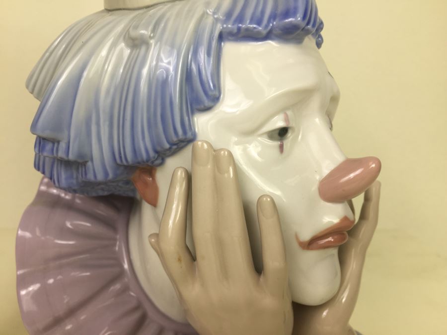 Lladro 5129: Jester / Pensive Clown Bust Daisa 1981 High Gloss Finish [Photo 8]