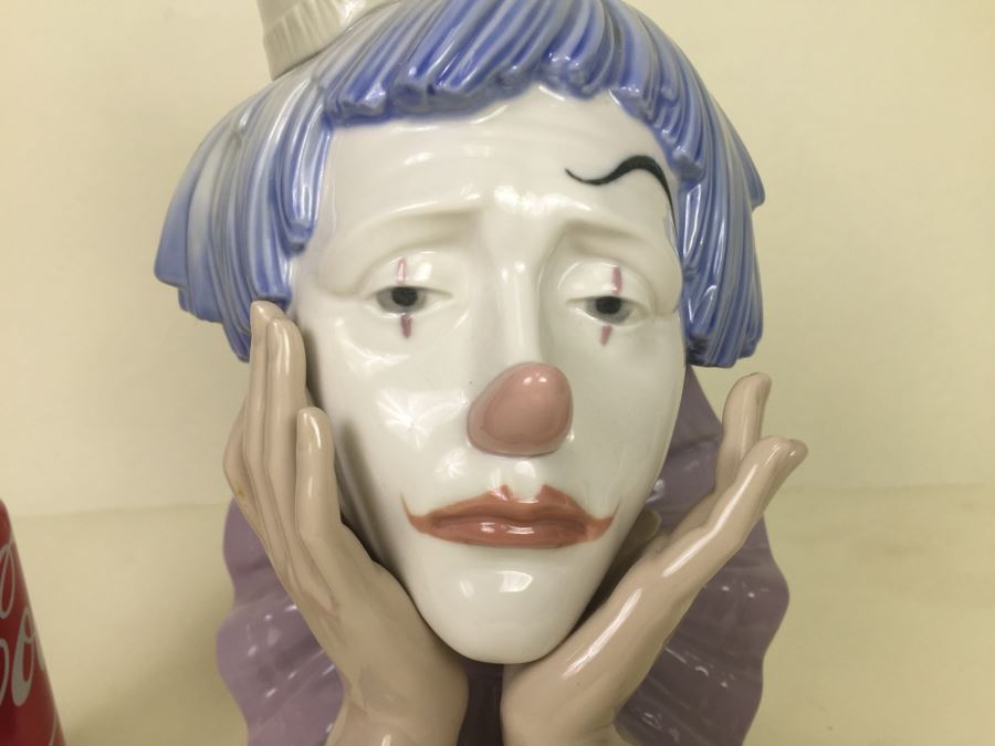 Lladro 5129: Jester / Pensive Clown Bust Daisa 1981 High Gloss Finish [Photo 4]