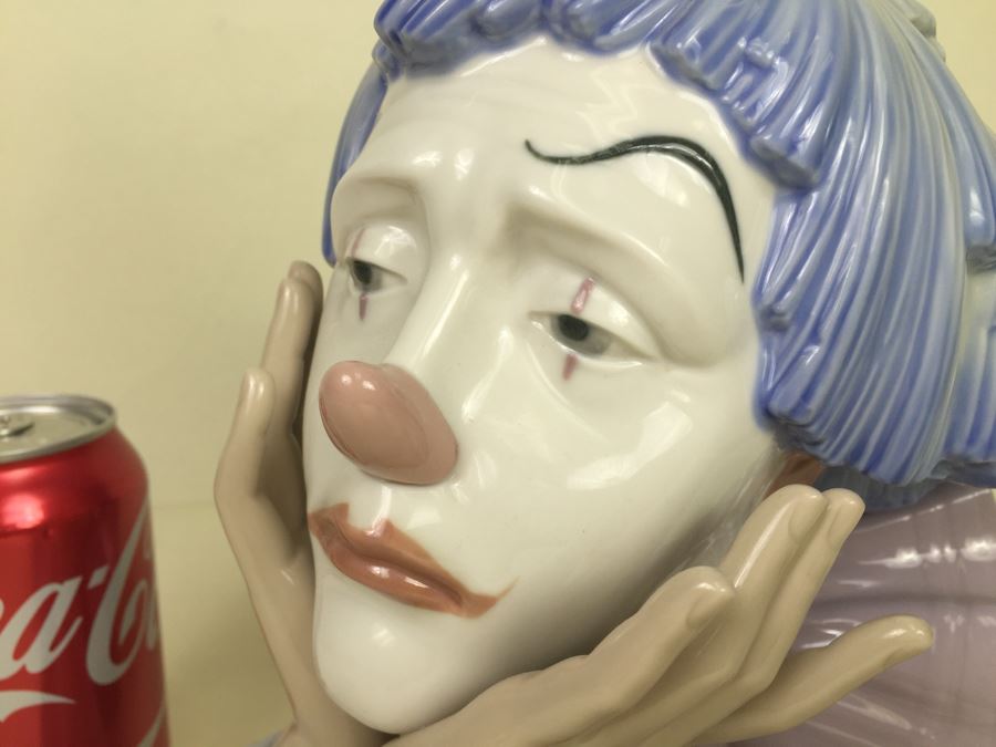 Lladro 5129: Jester / Pensive Clown Bust Daisa 1981 High Gloss Finish [Photo 14]