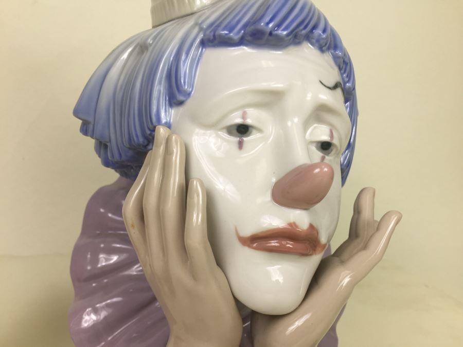 Lladro 5129: Jester / Pensive Clown Bust Daisa 1981 High Gloss Finish [Photo 6]