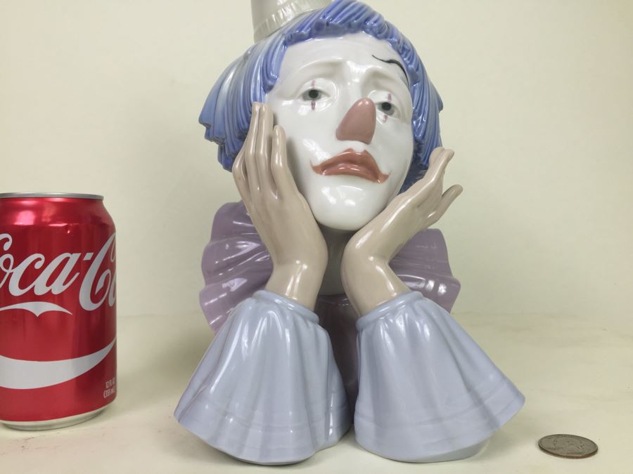 Lladro 5129: Jester / Pensive Clown Bust Daisa 1981 High Gloss Finish [Photo 5]