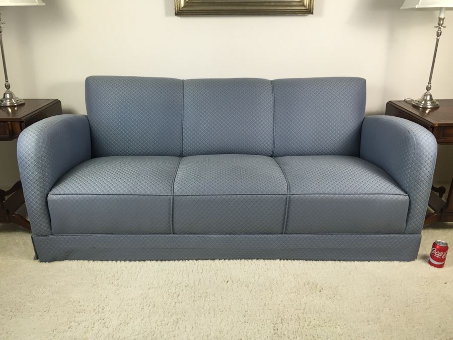 Stylish Blue Sofa With Clean Modern Lines [Photo 1]