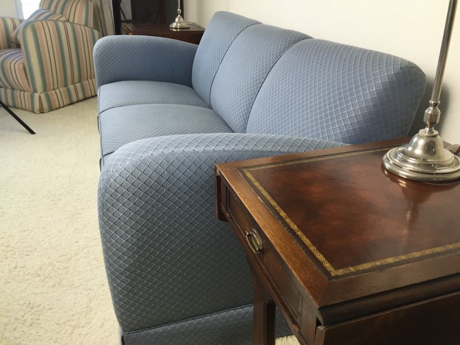 Stylish Blue Sofa With Clean Modern Lines [Photo 2]