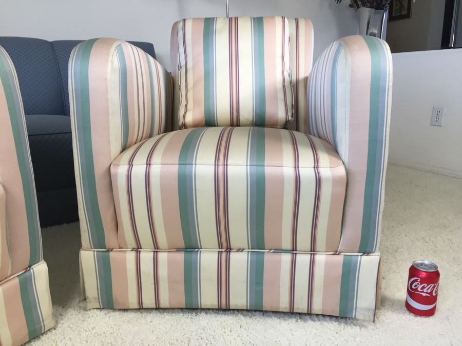 Pair Of Upholstered Armchairs - Design Lines Appears To Match Sofa [Photo 2]