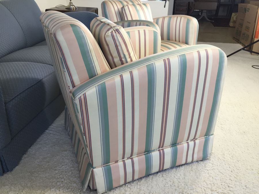 Pair Of Upholstered Armchairs - Design Lines Appears To Match Sofa [Photo 7]