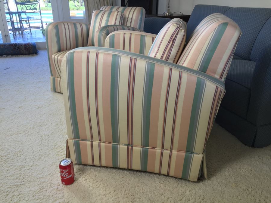 Pair Of Upholstered Armchairs - Design Lines Appears To Match Sofa [Photo 3]