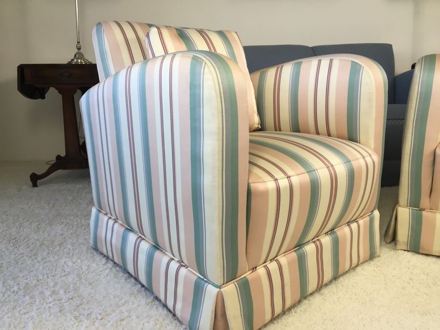 Pair Of Upholstered Armchairs - Design Lines Appears To Match Sofa [Photo 5]