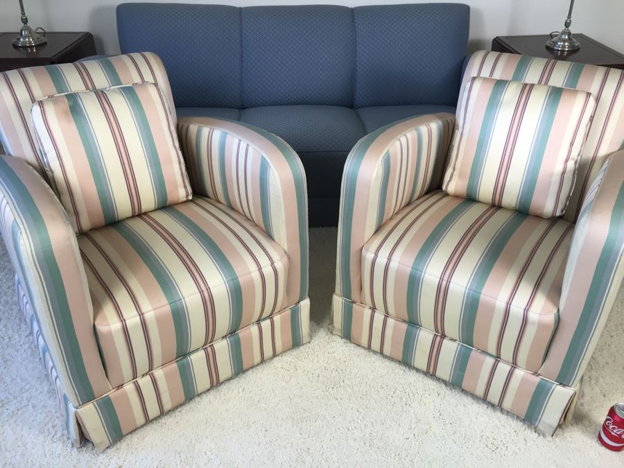 Pair Of Upholstered Armchairs - Design Lines Appears To Match Sofa [Photo 10]