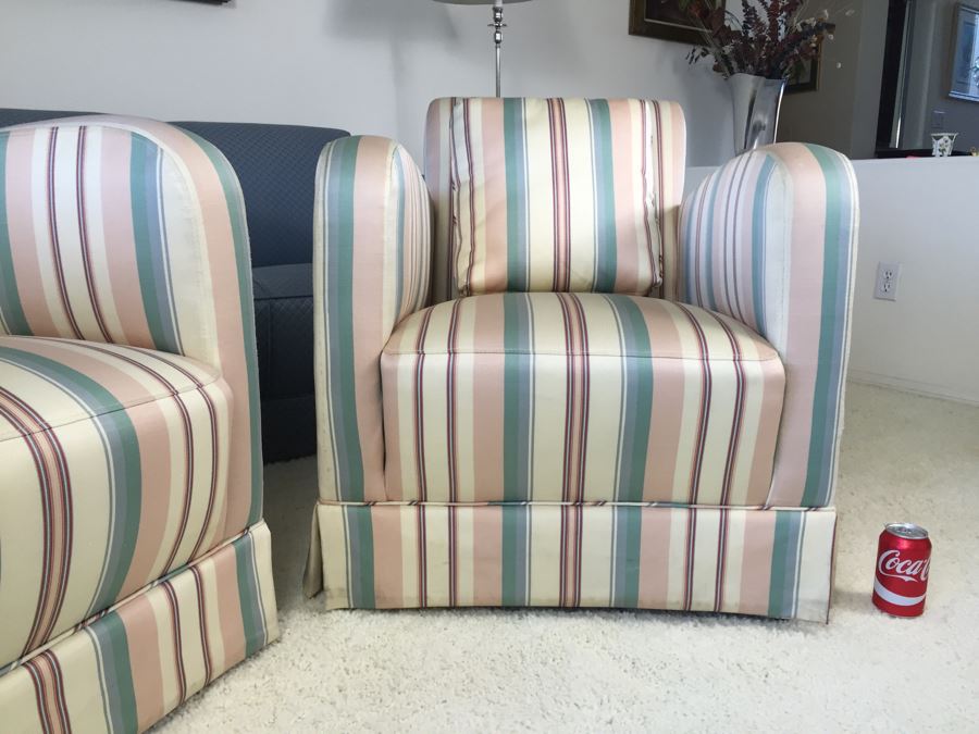 Pair Of Upholstered Armchairs - Design Lines Appears To Match Sofa [Photo 6]