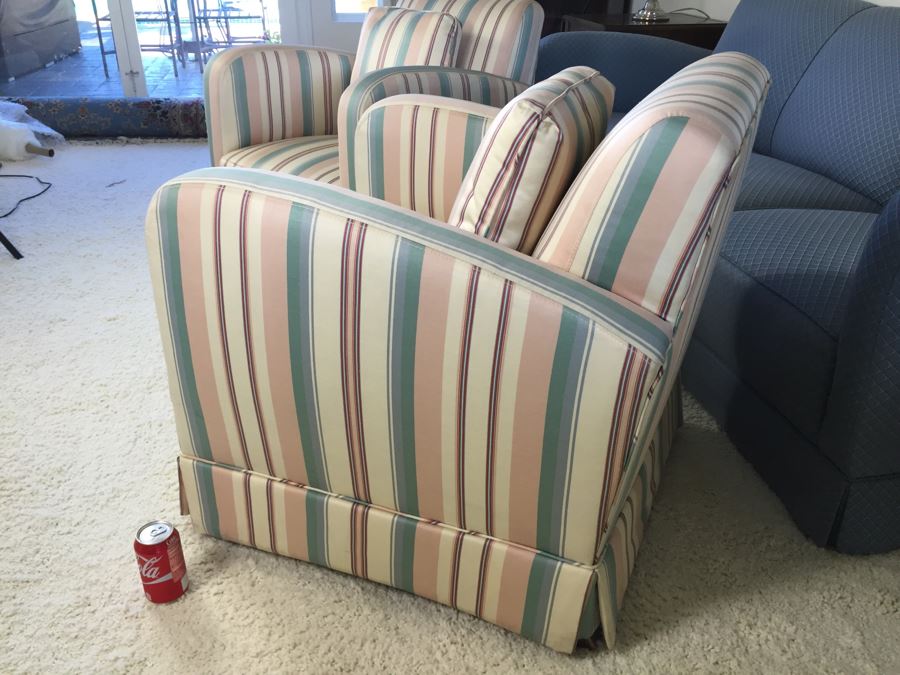 Pair Of Upholstered Armchairs - Design Lines Appears To Match Sofa [Photo 9]