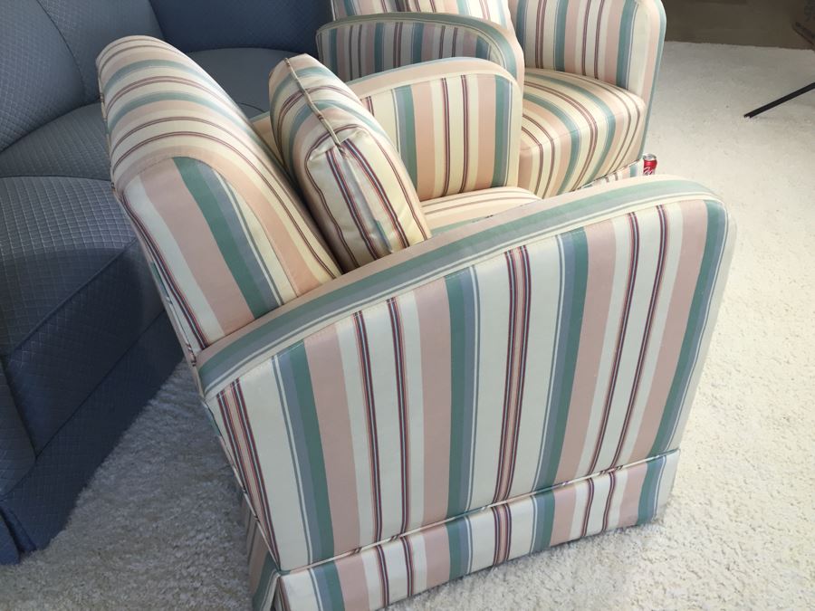 Pair Of Upholstered Armchairs - Design Lines Appears To Match Sofa [Photo 8]