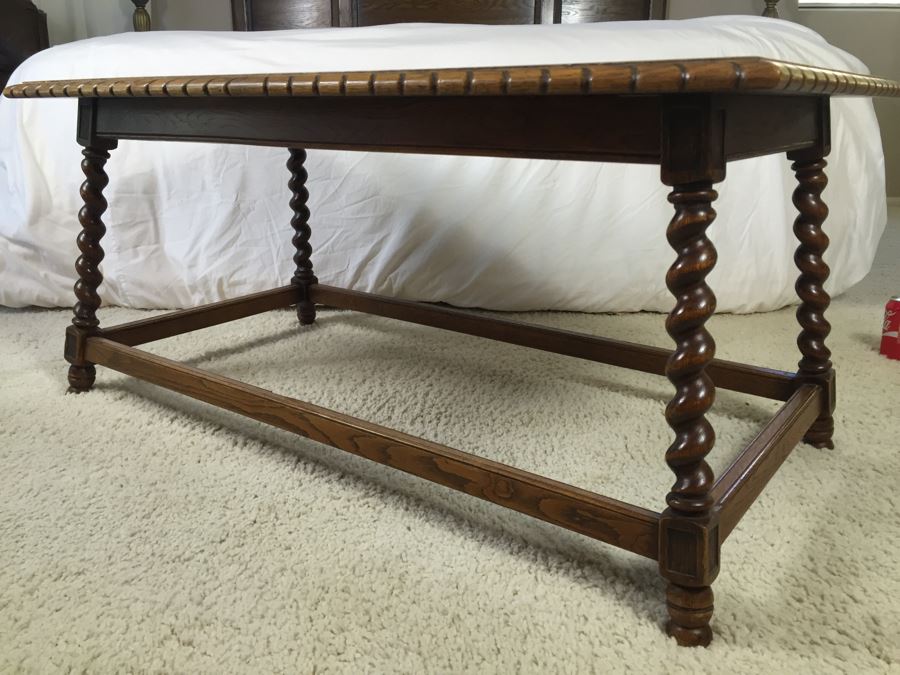 Vintage Barley Twist Wooden Coffee Table [Photo 2]