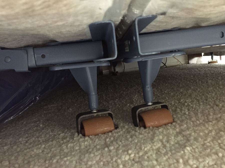 Pair Of Twin Wooden Headboards With Metal Frames, Box Springs And Twin Mattresses Plus Bedding [Photo 3]