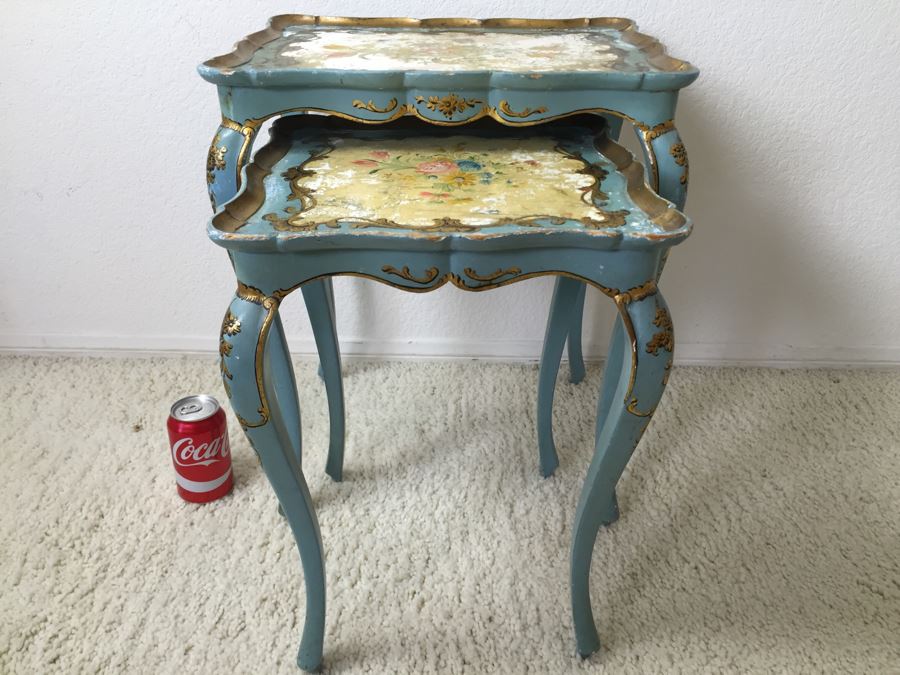 Vintage Vasco Lumini Florentine Italy Nesting Tables - Piazza Pitti Firenze Florence [Photo 10]