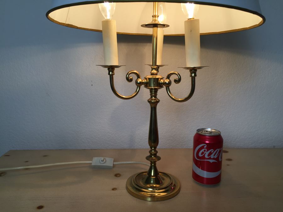 vintage three light table lamp movable arms