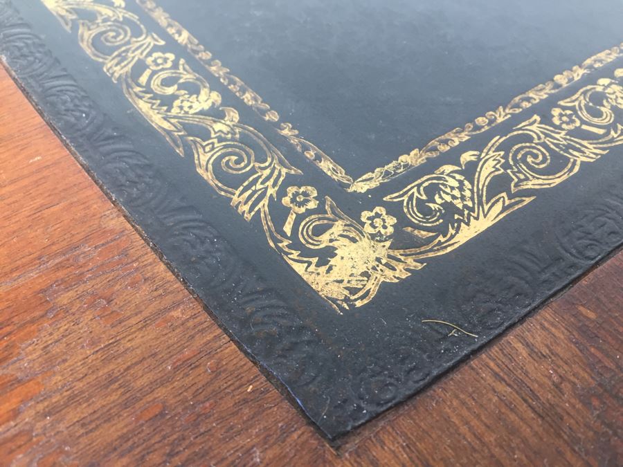 Pair Of Vintage Inlaid Leather Wooden Side Tables Nightstands Made By Reprodux Bevan Funnell Ltd Newhaven, England [Photo 11]