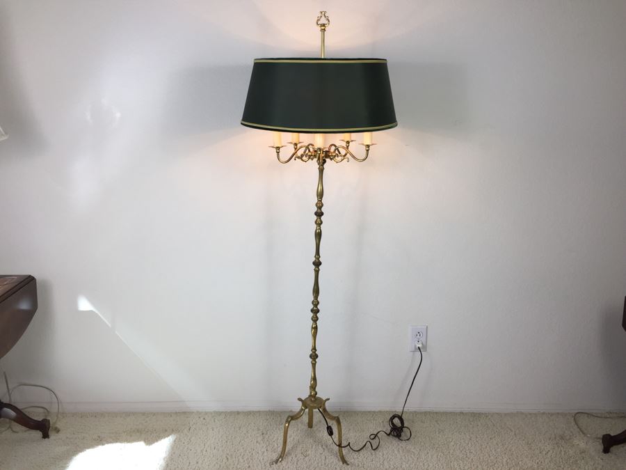 Stunning Vintage Five Arm Brass Floor Lamp