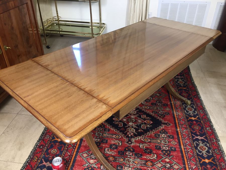 Nice Vintage Drop Leaf Coffee Table With Brass Claw Feet [Photo 13]