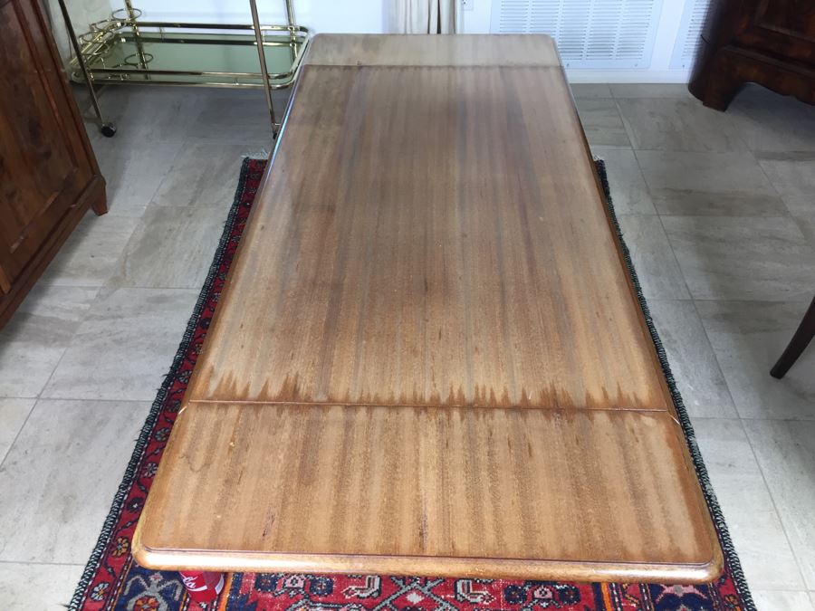 Nice Vintage Drop Leaf Coffee Table With Brass Claw Feet [Photo 9]