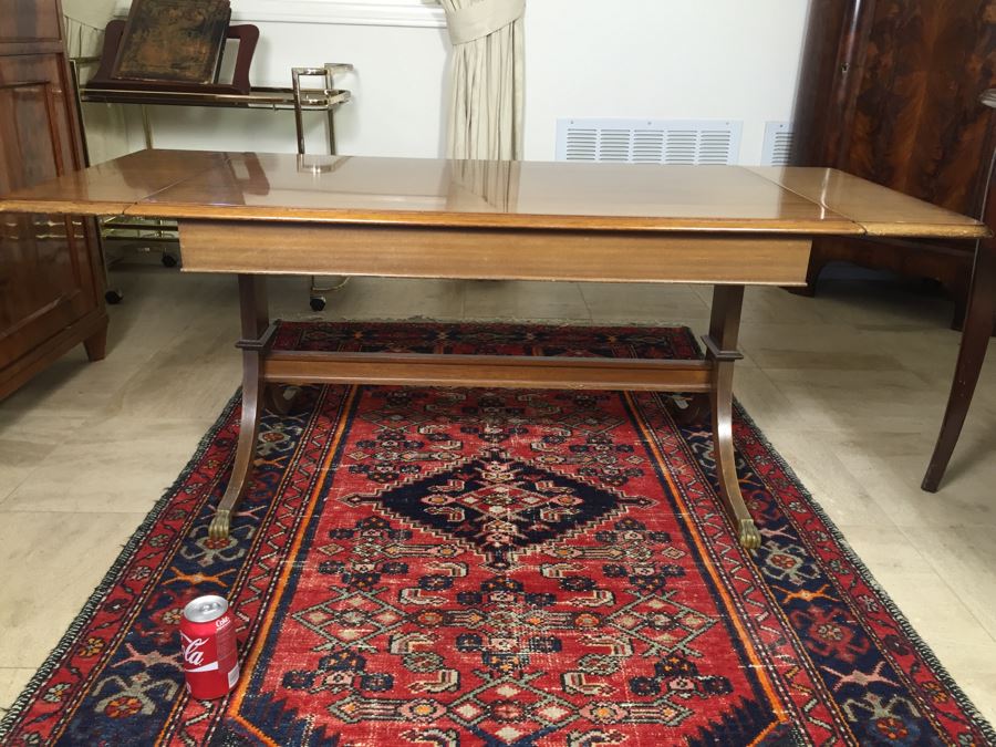 Nice Vintage Drop Leaf Coffee Table With Brass Claw Feet [Photo 17]
