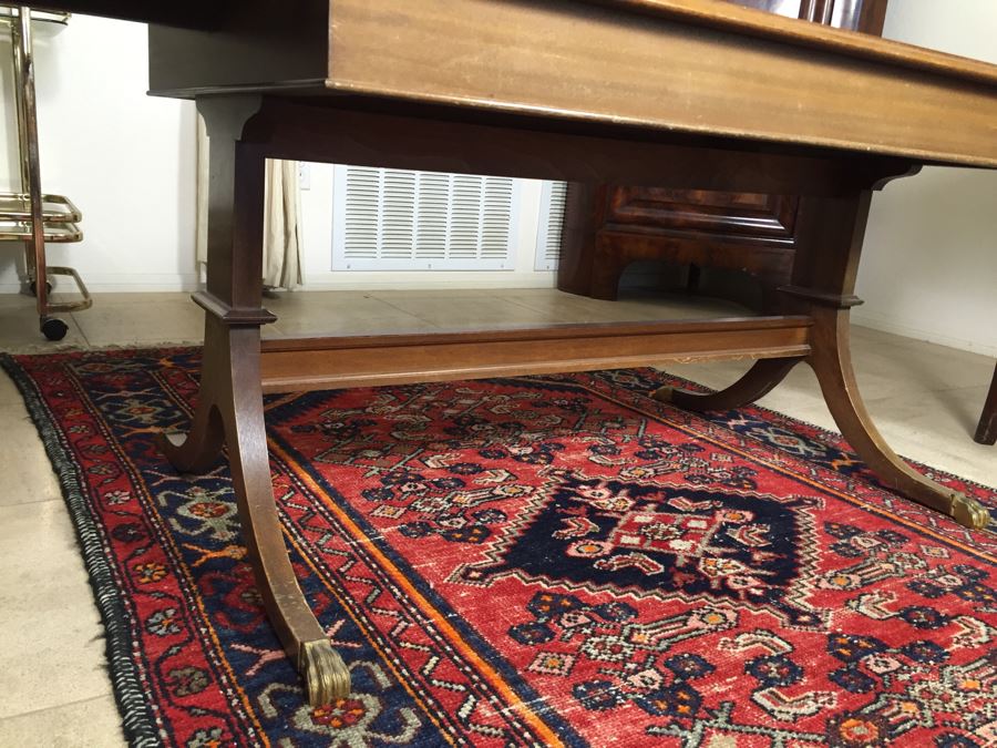 Nice Vintage Drop Leaf Coffee Table With Brass Claw Feet [Photo 16]