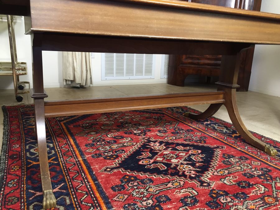 Nice Vintage Drop Leaf Coffee Table With Brass Claw Feet [Photo 15]