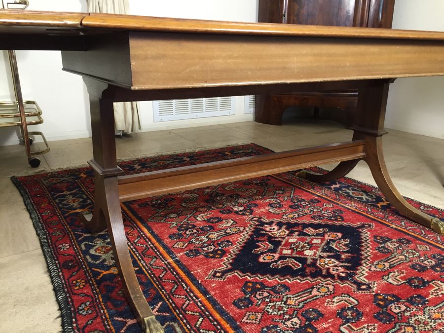 Nice Vintage Drop Leaf Coffee Table With Brass Claw Feet [Photo 2]