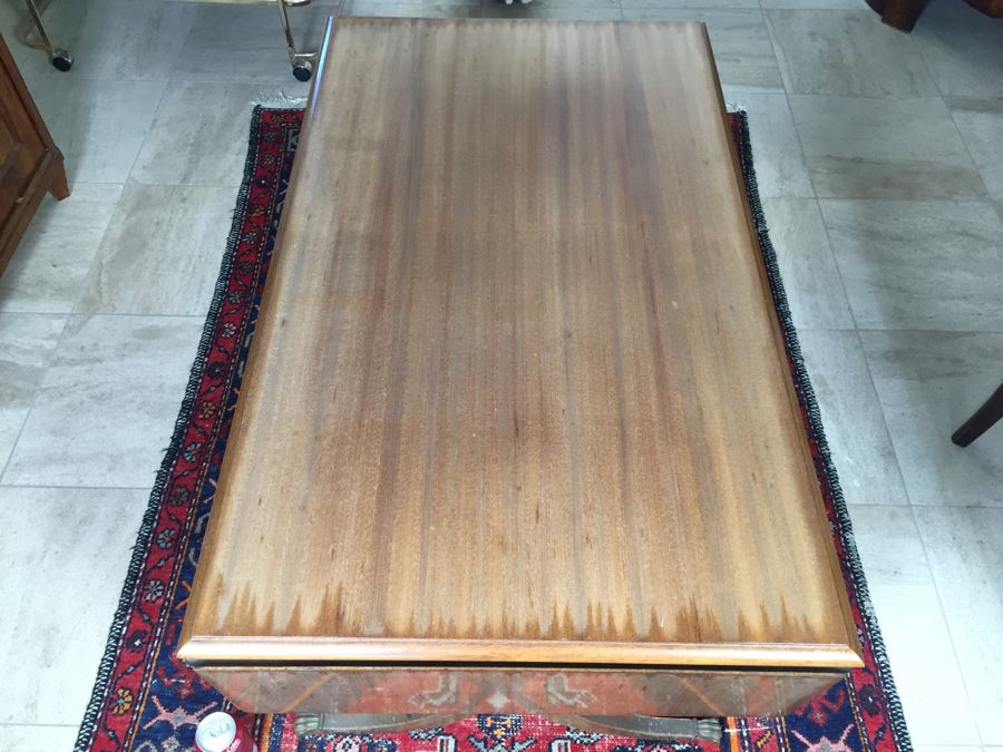 Nice Vintage Drop Leaf Coffee Table With Brass Claw Feet [Photo 6]
