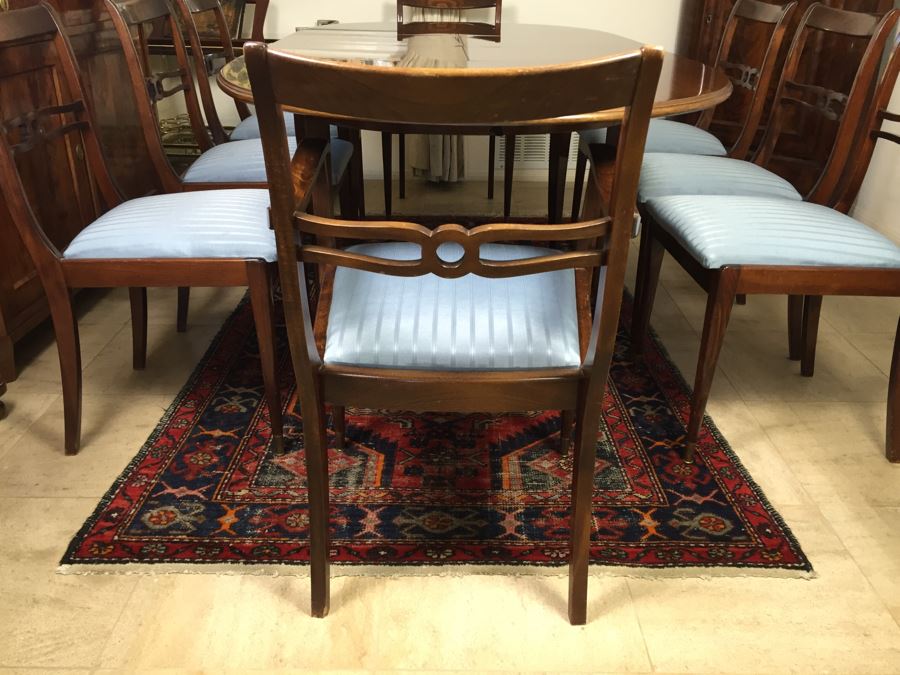 Stunning Mid-Century Style Formal Dining Table In Excellent Condition With Built-In Leaves And 8 Dining Chairs [Photo 21]