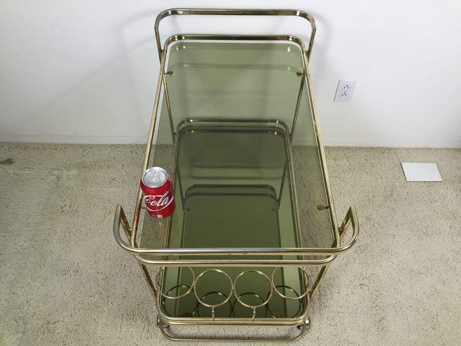 Nice Mid-Century Bar Tea Cart With Smoky Mirrored Glass [Photo 9]
