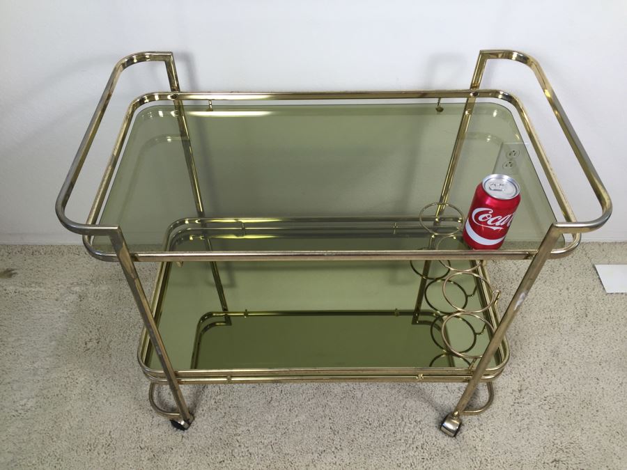 Nice Mid-Century Bar Tea Cart With Smoky Mirrored Glass [Photo 3]