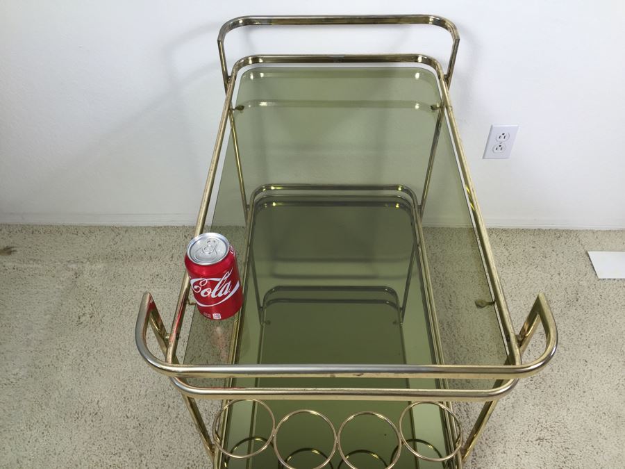 Nice Mid-Century Bar Tea Cart With Smoky Mirrored Glass [Photo 8]