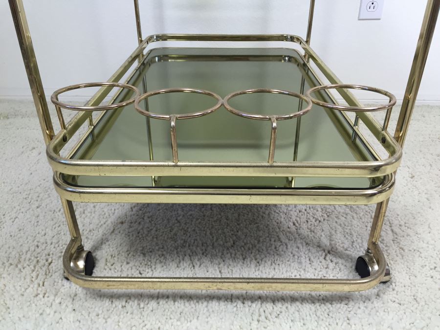 Nice Mid-Century Bar Tea Cart With Smoky Mirrored Glass [Photo 7]