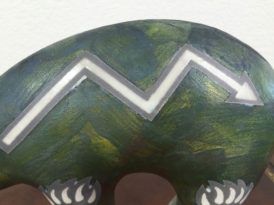 Southwest Raku Pottery Signed J. Diller Bear Sculpture Pottery [Photo 7]