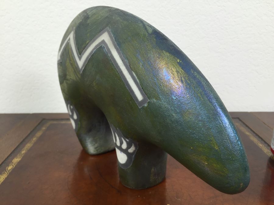 Southwest Raku Pottery Signed J. Diller Bear Sculpture Pottery [Photo 5]