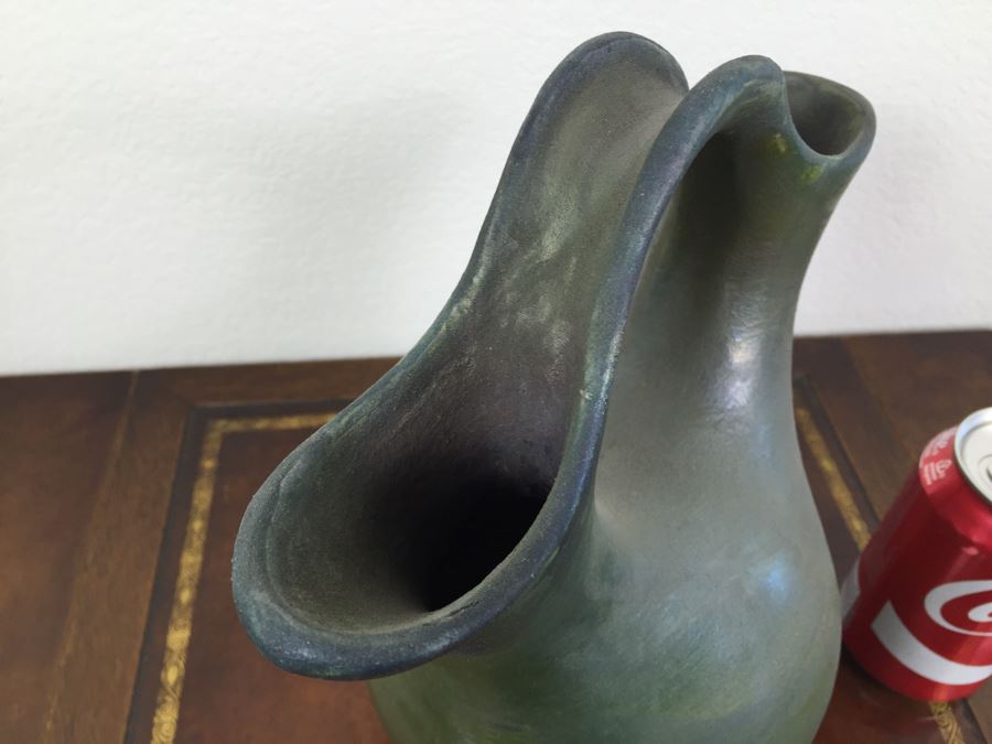 Raku Pottery Signed Ben Diller Double Spout Wedding Vase [Photo 10]