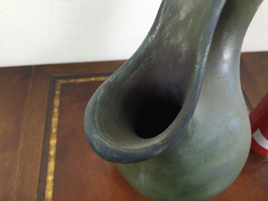 Raku Pottery Signed Ben Diller Double Spout Wedding Vase [Photo 11]