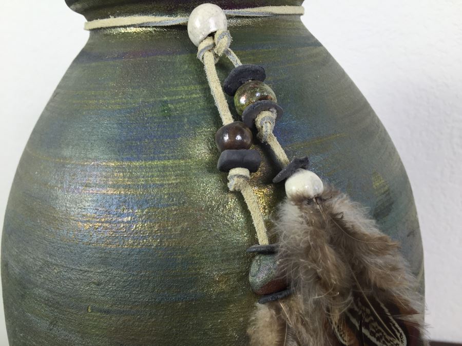 Southwest Raku Pottery Signed J. Diller Vase [Photo 6]
