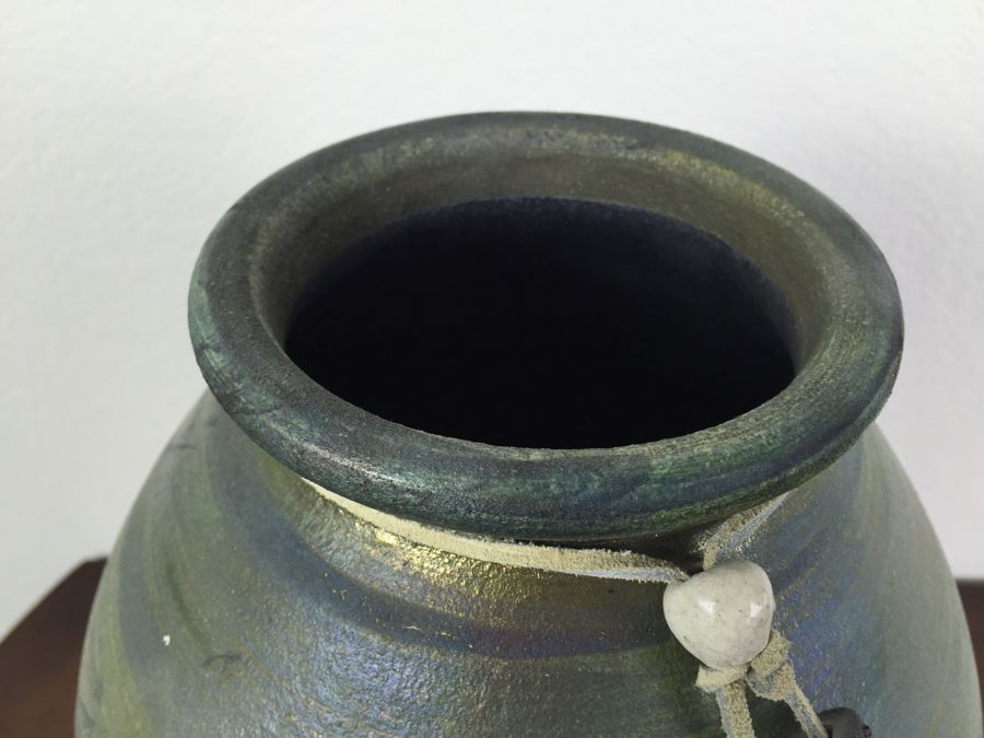 Southwest Raku Pottery Signed J. Diller Vase [Photo 4]