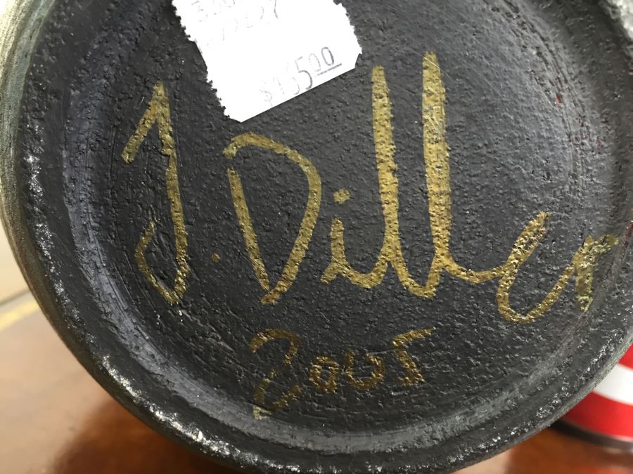 Southwest Raku Pottery Signed J. Diller Vase [Photo 12]