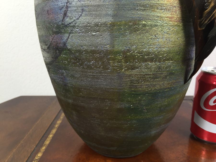 Southwest Raku Pottery Signed J. Diller Vase [Photo 8]