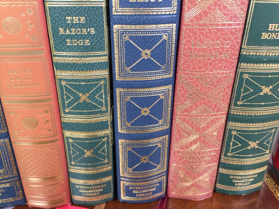 Set Of 7 Leather Bound International Collectors Library Books - The Pickwick Papers By Dickens, Walden And Other Writings By Henry David Thoreau, Of Human Bondage W. Somerset Maugham And More [Photo 15]