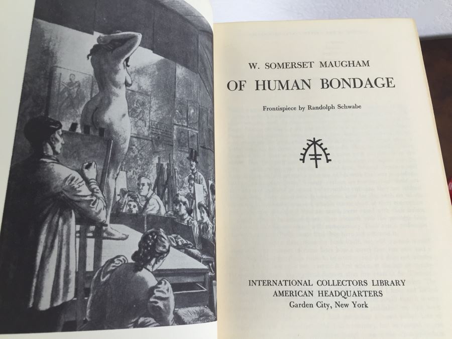 Set Of 7 Leather Bound International Collectors Library Books - The Pickwick Papers By Dickens, Walden And Other Writings By Henry David Thoreau, Of Human Bondage W. Somerset Maugham And More [Photo 24]