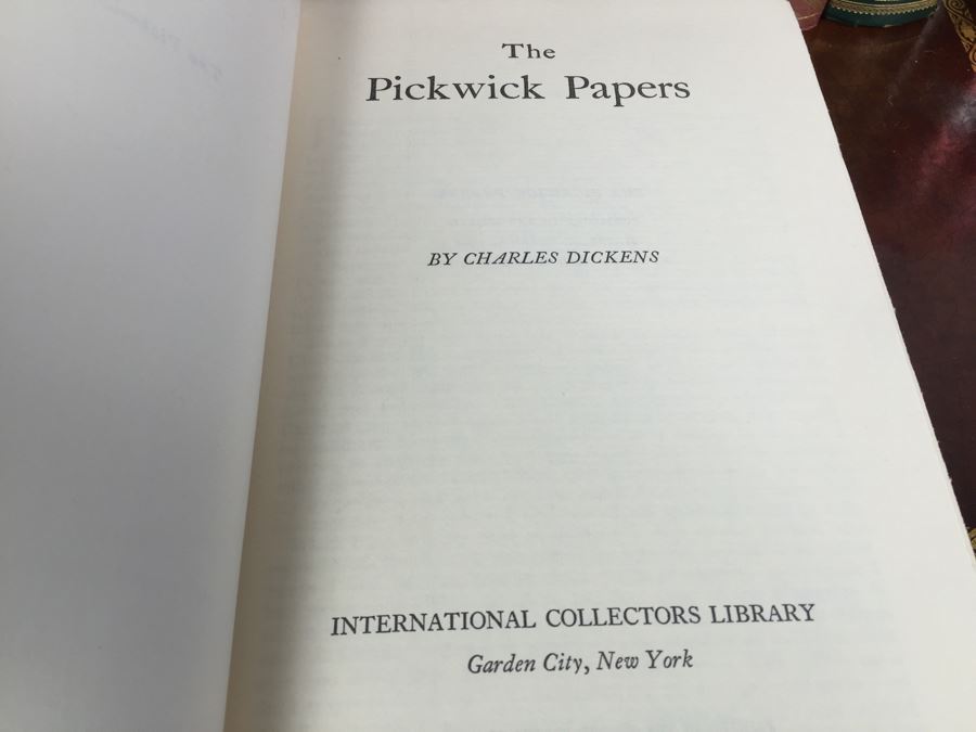 Set Of 7 Leather Bound International Collectors Library Books - The Pickwick Papers By Dickens, Walden And Other Writings By Henry David Thoreau, Of Human Bondage W. Somerset Maugham And More [Photo 17]