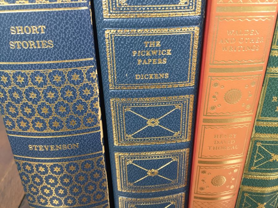 Set Of 7 Leather Bound International Collectors Library Books - The Pickwick Papers By Dickens, Walden And Other Writings By Henry David Thoreau, Of Human Bondage W. Somerset Maugham And More [Photo 8]